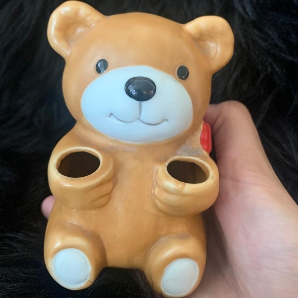 Japan brown Teddy Bear toothbrush Holder‎